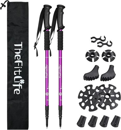 Telescopic trekking poles - telescopic, for