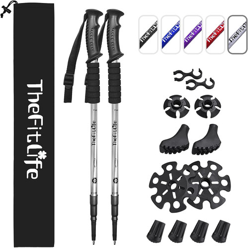 Telescopic trekking poles - telescopic, for