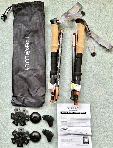 Carbon fiber trekking poles - carbon,