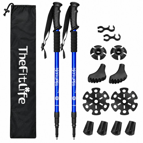 Telescopic trekking poles pair - poles,