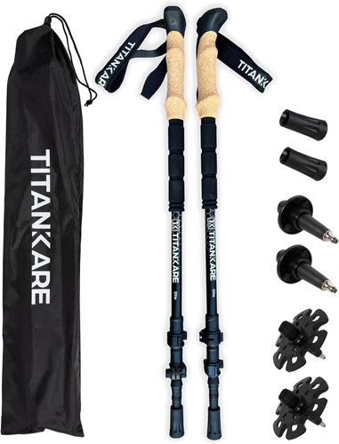 Collapsible trekking poles set - collapsible,